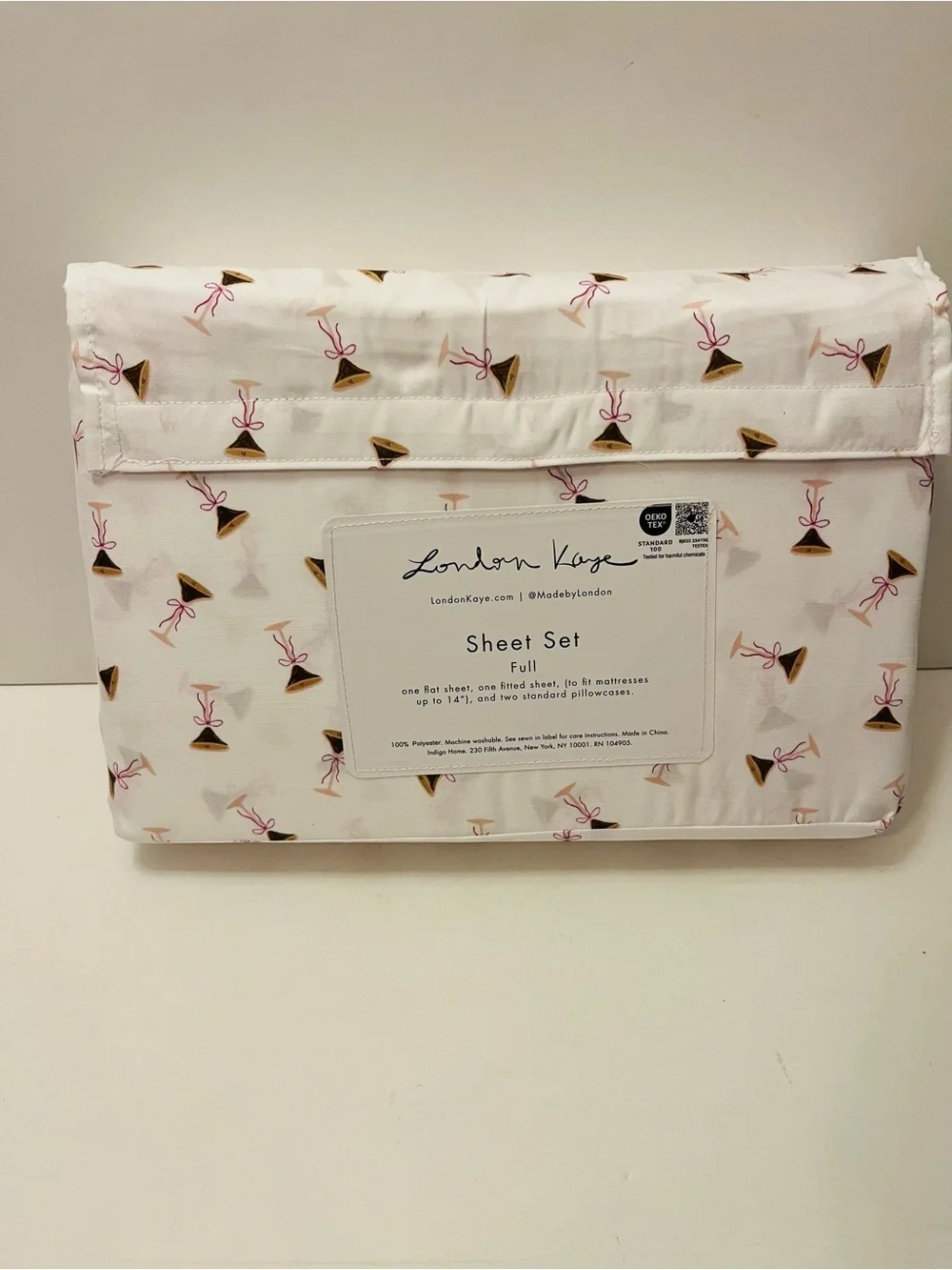 London Kaye Full Sheet Sets Lot of 2 Parisian Pastry & Cafe Espresso Martini